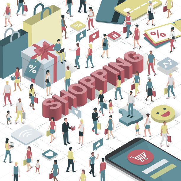 人们网上购物素材图片