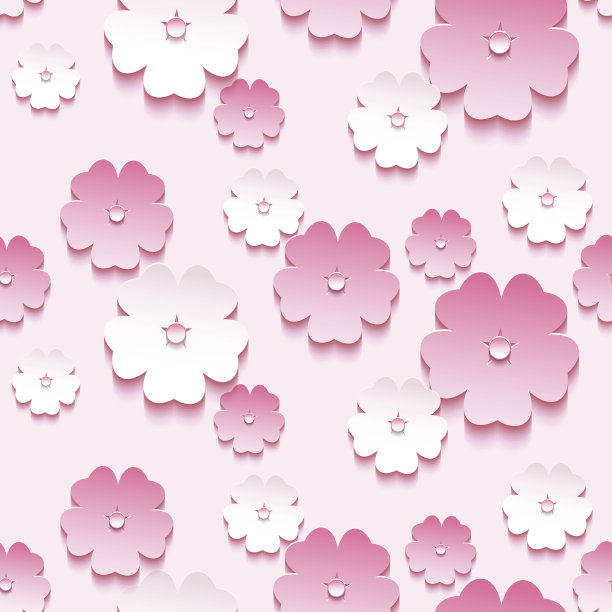 美丽的背景无缝图案，3d樱花盛开图片下载