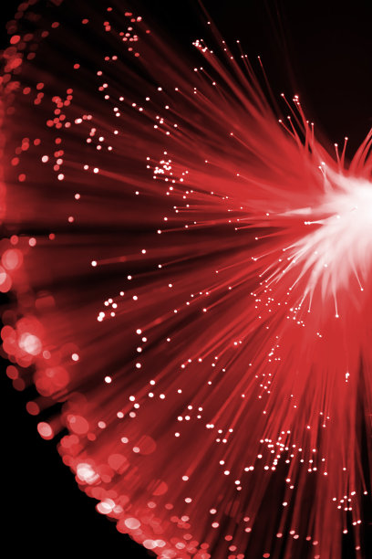 光纤抽象背景(红色)图片下载