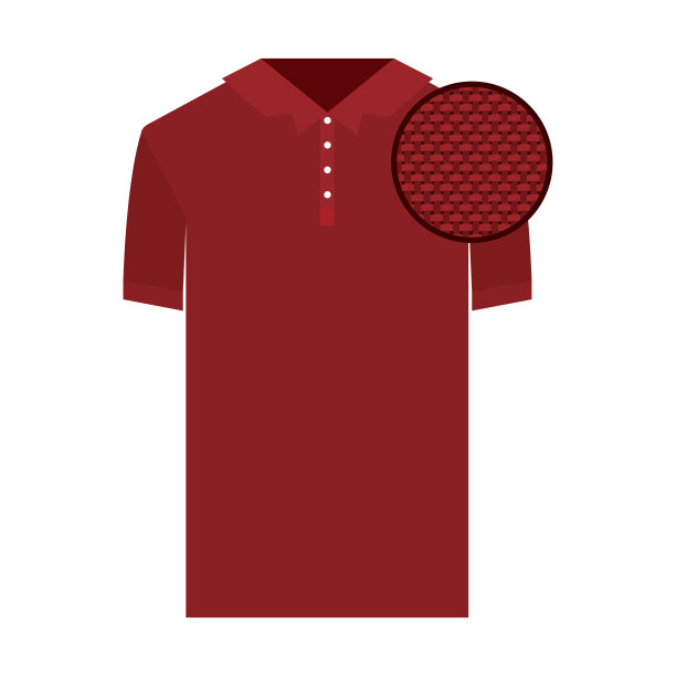 马球衫短袖男人的彩色剪影和宏观纺织图案的圆圈图片下载