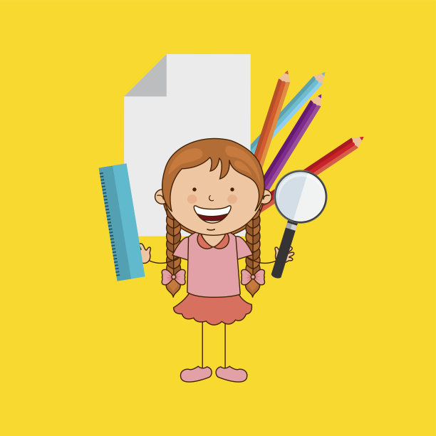 学校用品人物设计图片下载