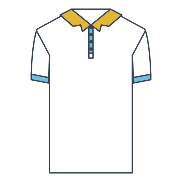 颜色蓝色和黄色部分剪影polo衫短袖男子图片下载