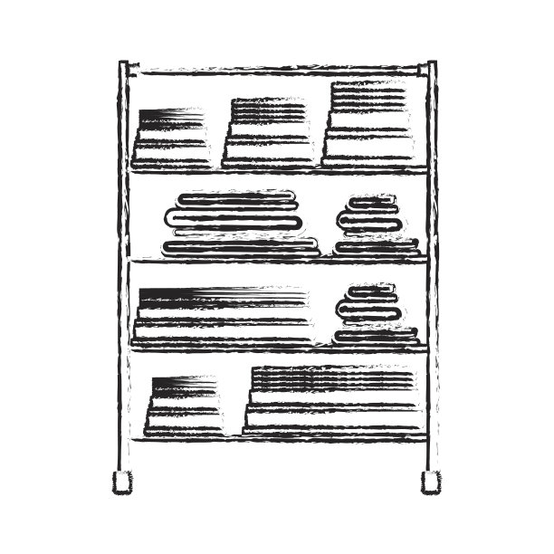 黑白模糊轮廓的机架与堆毛巾折叠图片下载