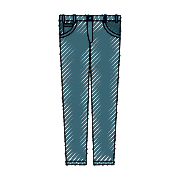 彩色蜡笔剪影的女性裤子图片下载