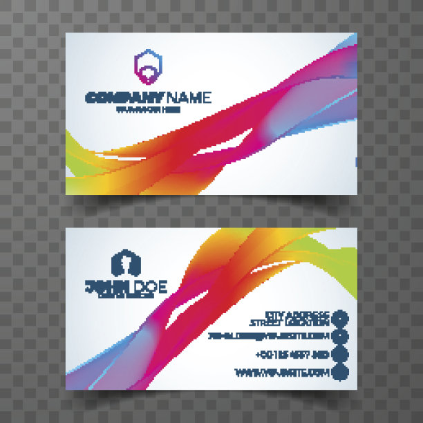 向量现代名片设计模板上干净的背景。图片下载