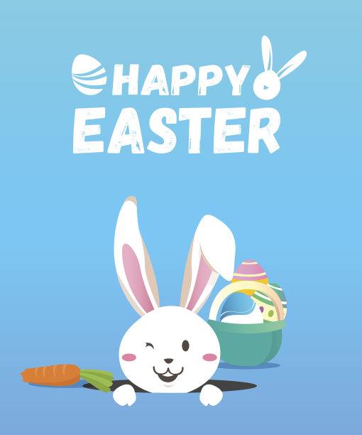 和复活节白兔一起过复活节快乐。图片下载