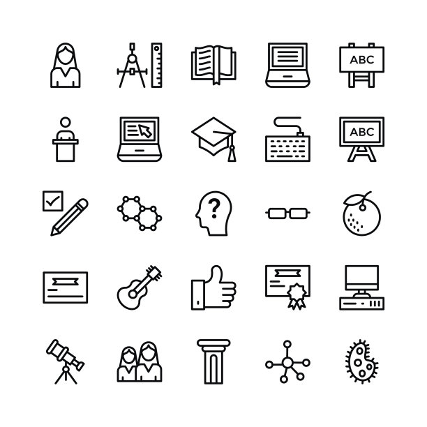 学校和教育线向量图标4图片下载