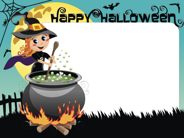 万圣节照片相框边界女巫药水卡尔德隆图片下载