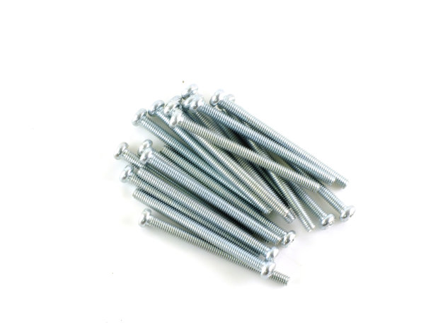 白色背景上隔离的长螺钉图片下载