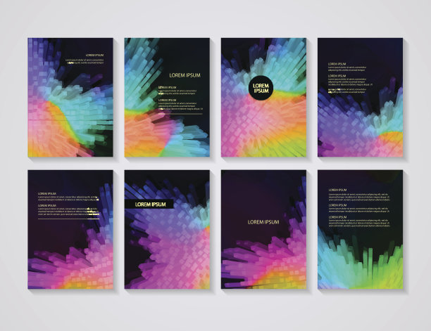 宣传册传单布局与抽象的彩色背景图片下载