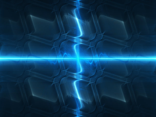 带有发光光束的蓝色发光技术图片下载