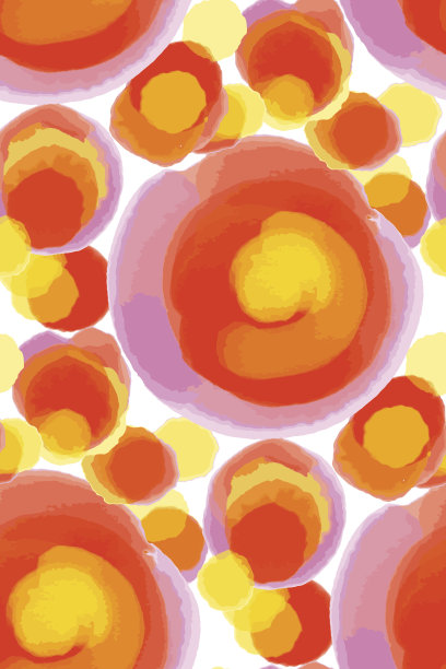 水彩无缝圆图案手绘。矢量插图，织物样本，包装纸。图片下载