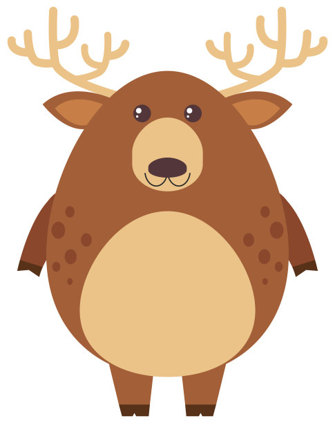 白色背景上的棕色鹿图片下载