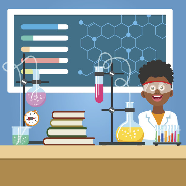 使用化学器材的男学生素材图片