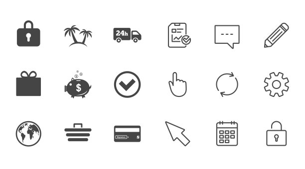 网上购物，电子商务和商业图标。图片下载