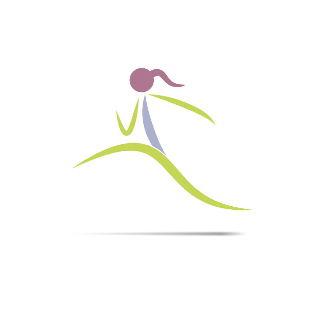 矢量符号女子跑步，程式化图片下载