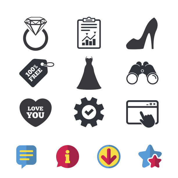 婚纱图标。女鞋的象征。图片下载