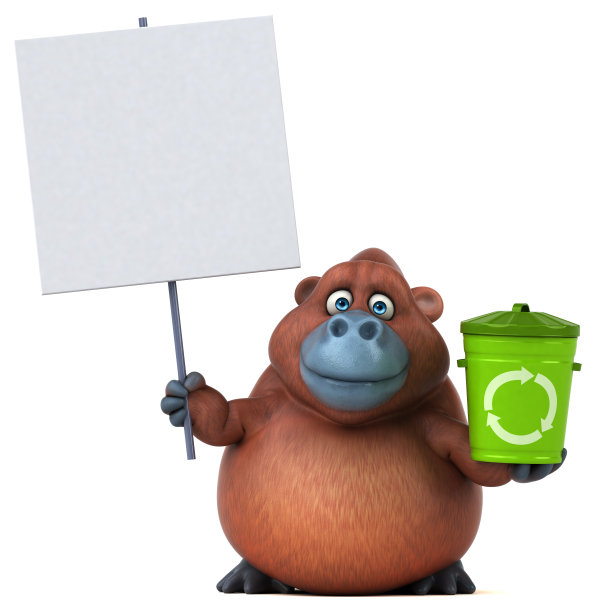 有趣的猩猩- 3D插图图片下载