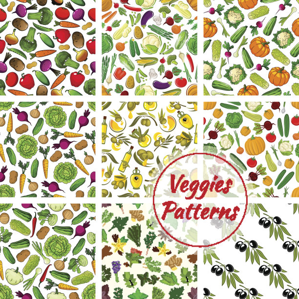 蔬菜，香料，香草蔬菜模式设置图片下载