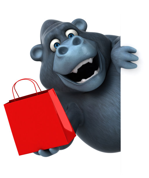 有趣的大猩猩- 3D插图图片下载