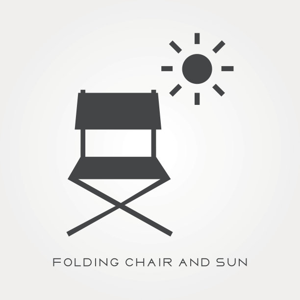 剪影图标折叠椅和太阳图片下载