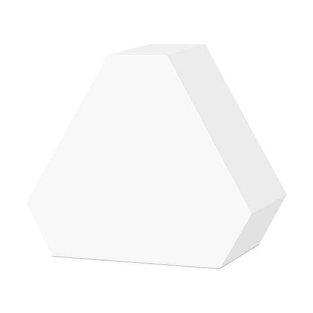 白色硬纸板六边形三角形携带盒袋包装的食品，礼品或其他产品。矢量模拟模板为您的设计做好准备图片下载