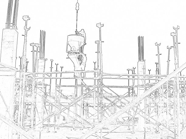 工业园区钢筋混凝土建筑施工过程中的施工活动和施工现场状况，包括工位工人的不安全行为和不安全状况。图片下载