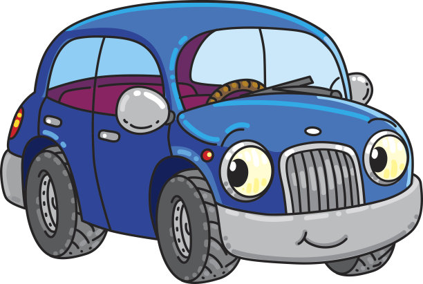 带眼睛的有趣小车。图片下载