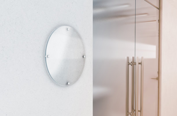 空白圆形透明玻璃标牌样板图片下载