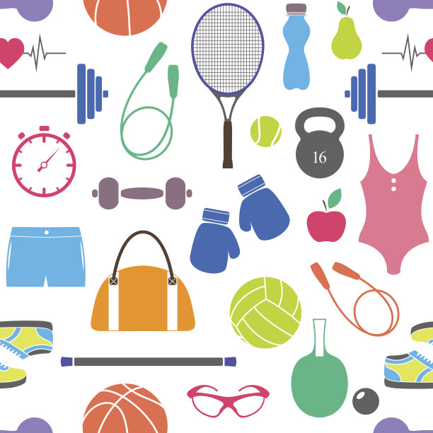 带健身设备的图案图片下载