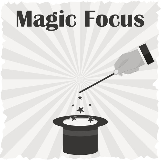 一只手用一根魔杖显示焦点。复古海报主要图片下载