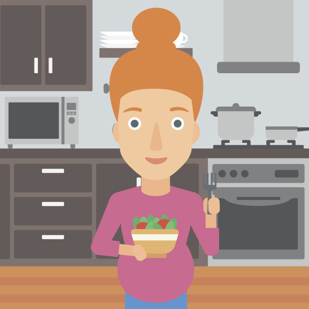 孕妇吃沙拉图片下载