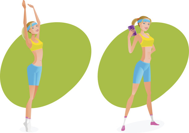 女孩做了各种各样的练习，她做出了完美的结果图片下载