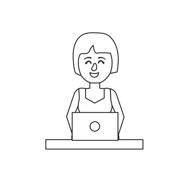 将职业女商人与笔记本电脑和公司工作联系起来图片下载