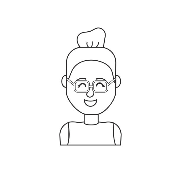 线条美女用发型设计和衬衫图片下载