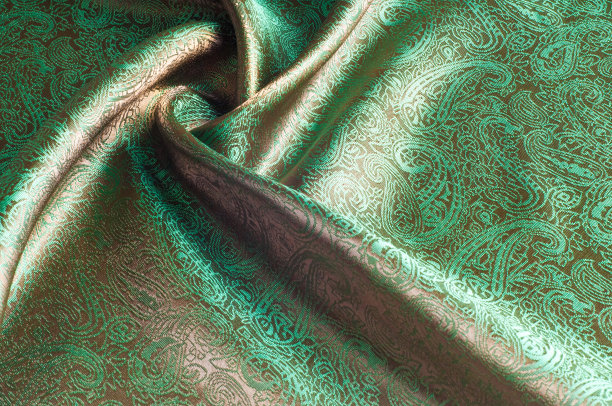 绿色丝质织物质地，色拉色图片下载