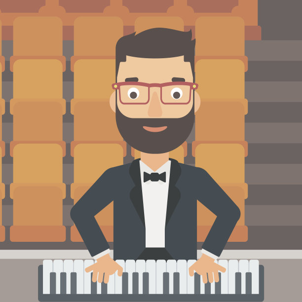 音乐家在演奏钢琴图片下载