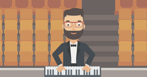 音乐家在演奏钢琴图片下载