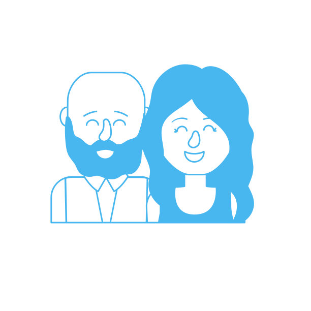 剪影漂亮的夫妇与发型设计图片下载