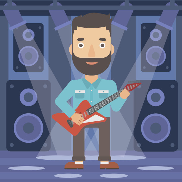 弹奏电吉他的音乐家图片下载