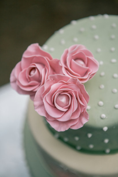 在婚宴上装饰婚礼蛋糕上的玫瑰图片下载