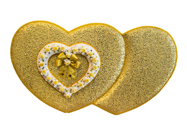 双心婚礼钱箱孤立在白色背景与剪切路径图片下载