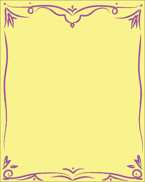 紫色的装饰框架在黄色的背景。图片下载