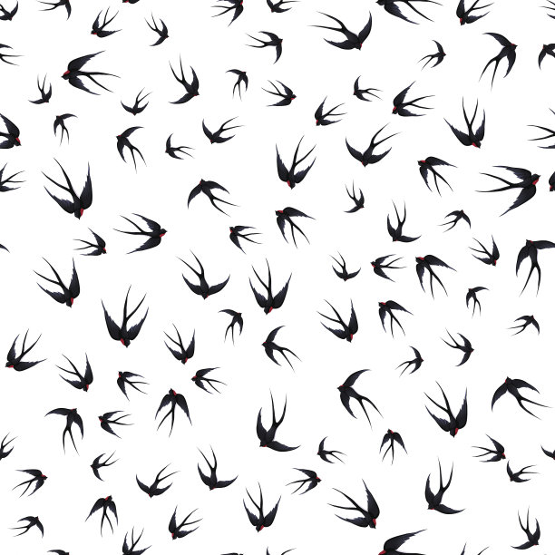 燕子无缝模式飞行。矢量插图。图片下载