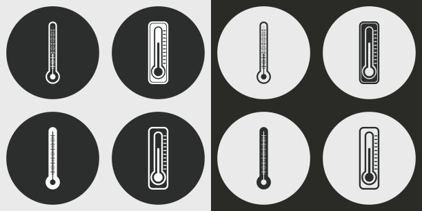 温度计的图标集。图片下载