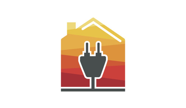 富有创意色彩的房屋插头设计符号图片下载