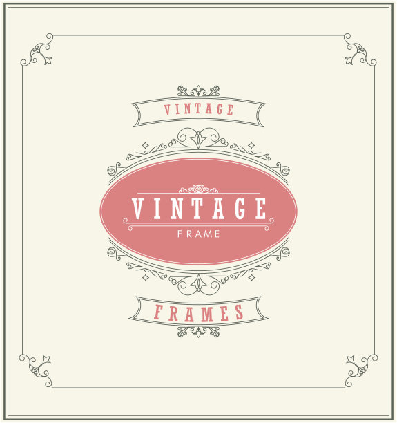 复古装饰贺卡矢量插图图片下载
