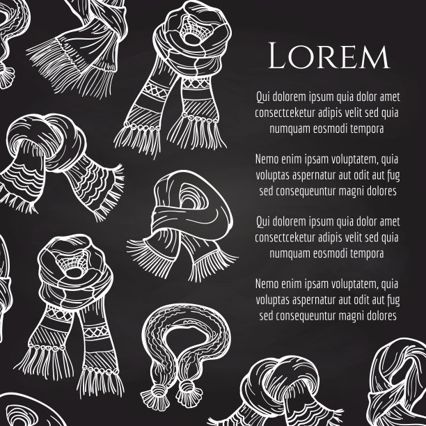 暖冬围巾，黑板海报图片下载