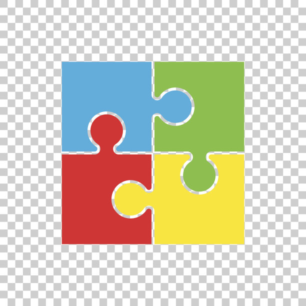 拼图图标平面插图图片下载