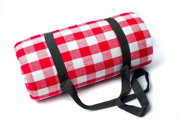 野餐毯孤立在白色的背景图片下载